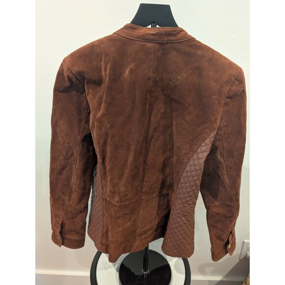 Isaac Mizrahi Live! Suede & Quilted Leather Jacket – Size 14 - Picture 2 of 7